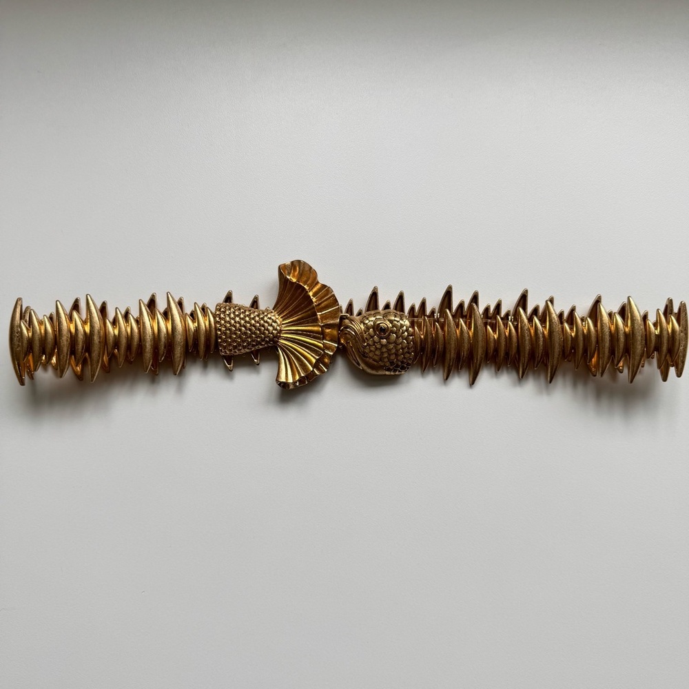 Zara Gold-Tone Fish Motif Stretchy Belt - Picture 3 of 12